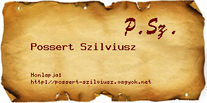 Possert Szilviusz névjegykártya